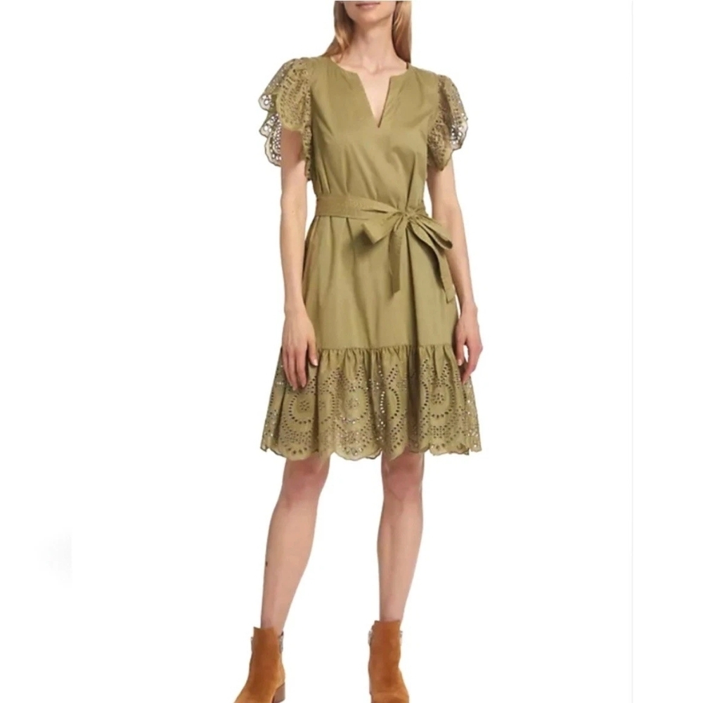 Rails Olive Midi Dress with Lace Details